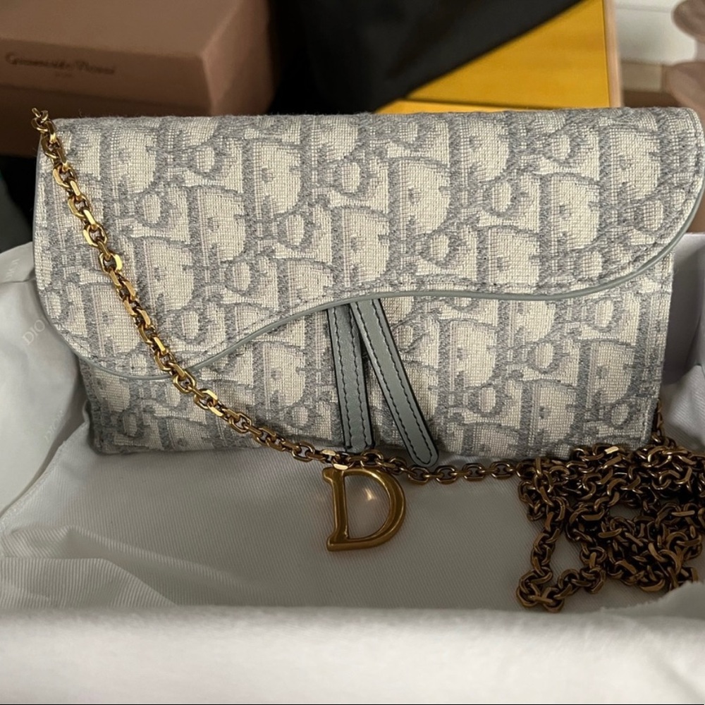 DIOR LONG SADDLE WALLET WITH CHAIN
